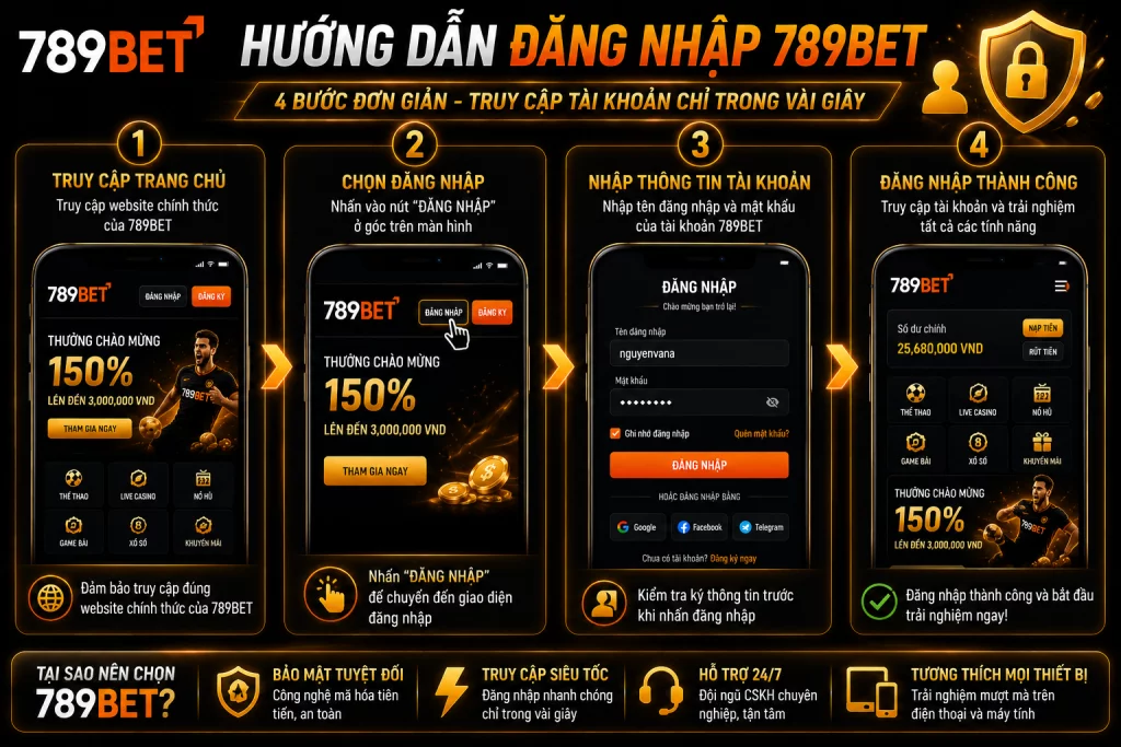 Hướng dẫn các bước đăng nhập 789BET